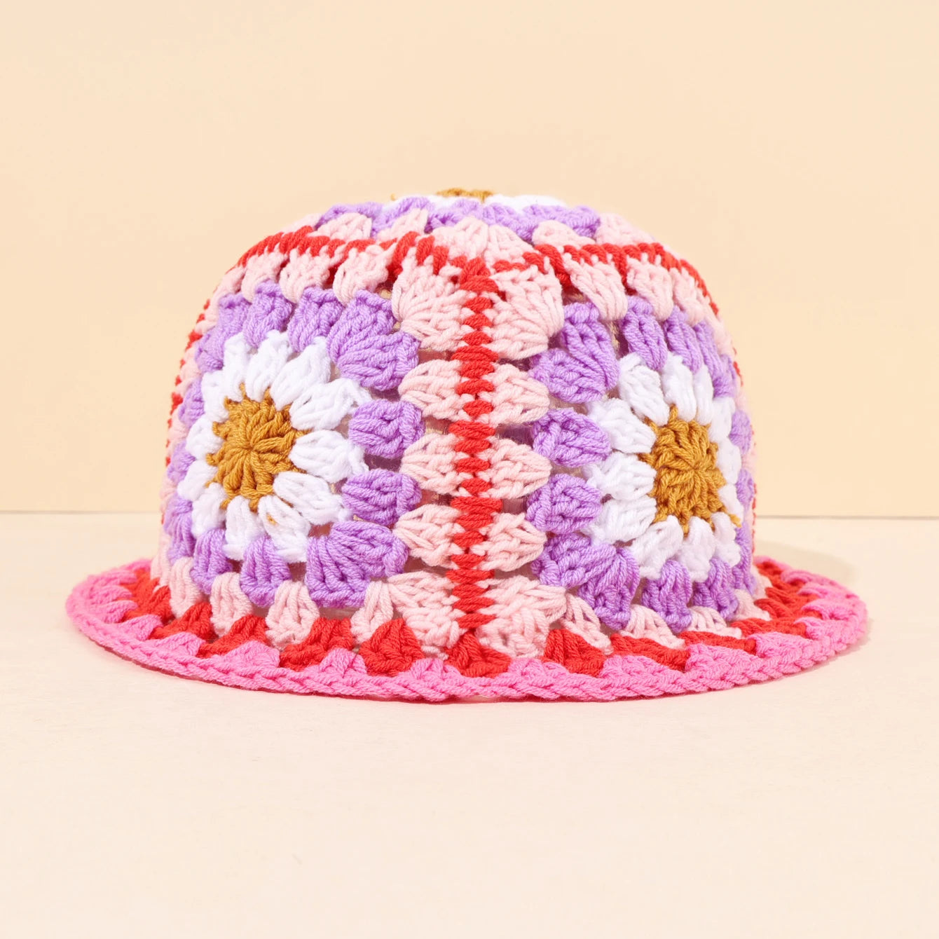 Handmade Sunflower Knitted Bucket Hat