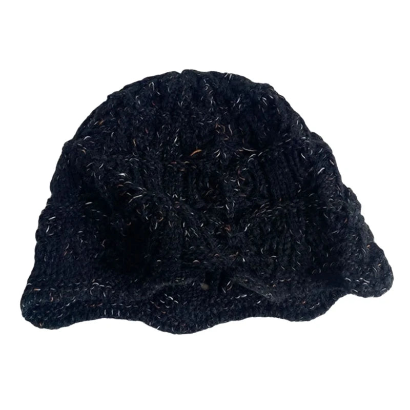 Women Handmade Crochet Wide Brim Fisherman Hat