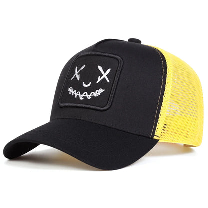 Men Women Smile Face Embroidery Baseball Caps Cotton Adjustable