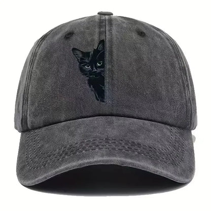 Vintage Kitten Print Baseball Cap