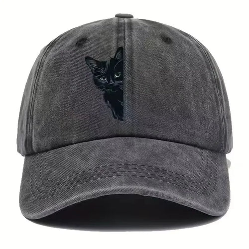 Vintage Kitten Print Baseball Cap