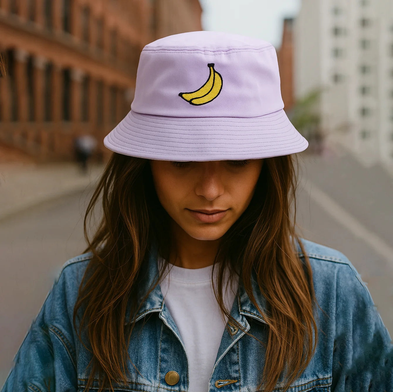 Panama Banana Embroidery Bucket Hat