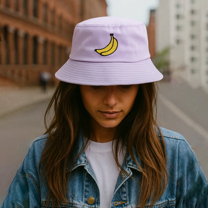 Panama Banana Embroidery Bucket Hat