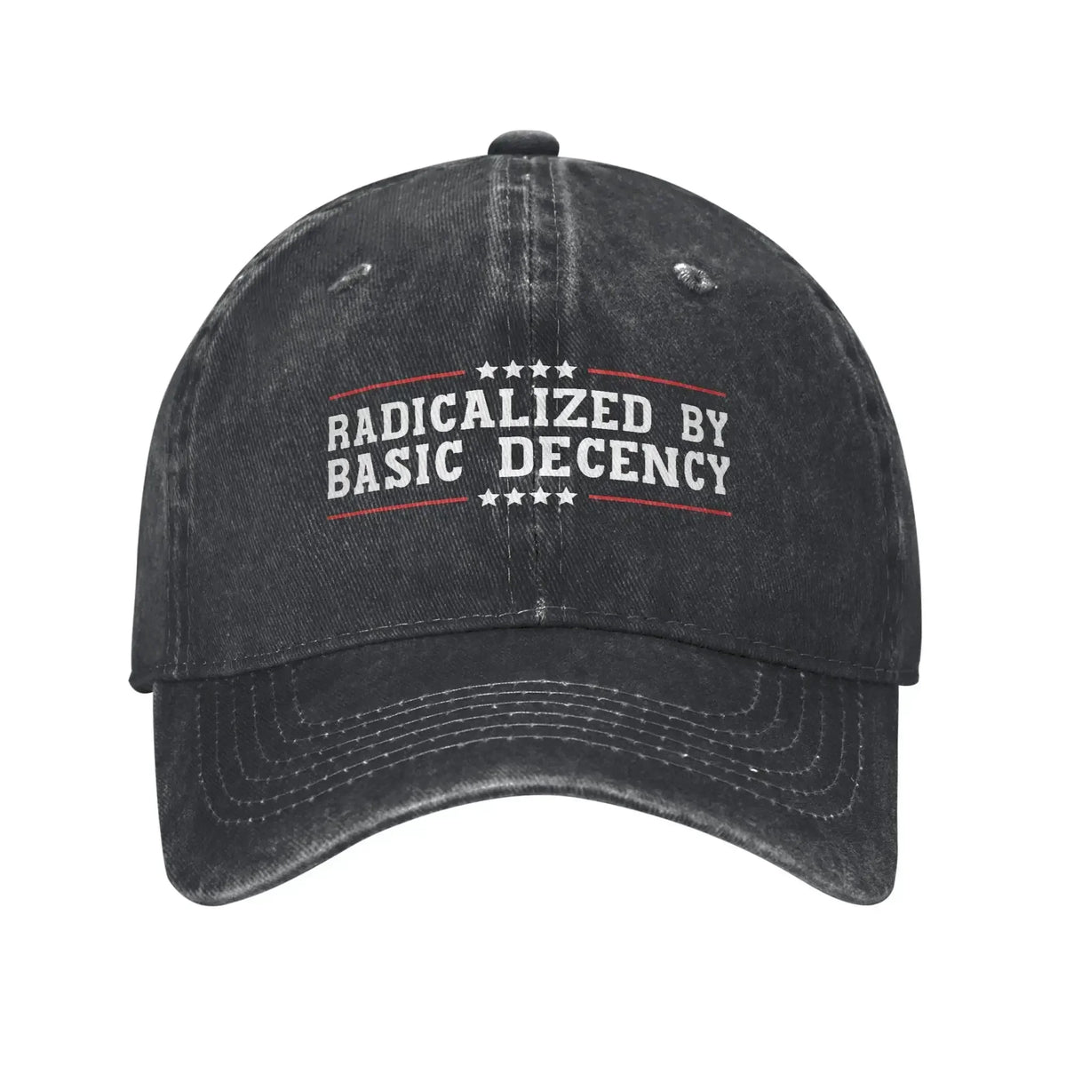 Radicalized By Basic Decency Distressed Washed Baseball Cap