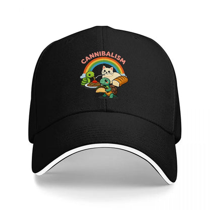 Cannibalism Rainbow Cat Baseball Cap