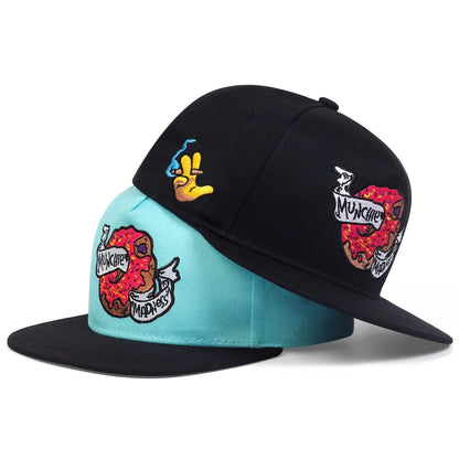 Doughnut Embroidery Casual Snapback Cap