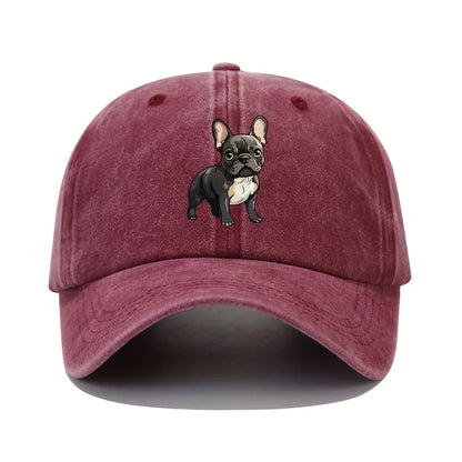 Retro French Bulldog Dad Baseball Cap
