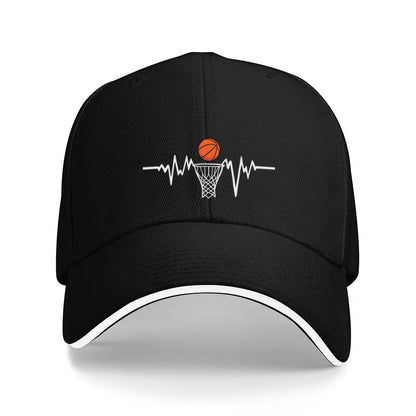 Basketball Heartbeat EKG Pulse Trucker Baseball Cap