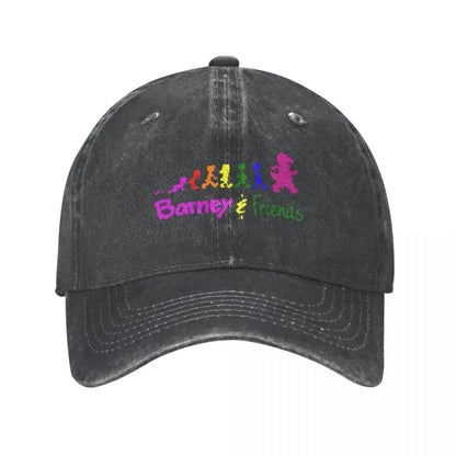 Barney Friends Classic Distressed Washed Baseball Cap