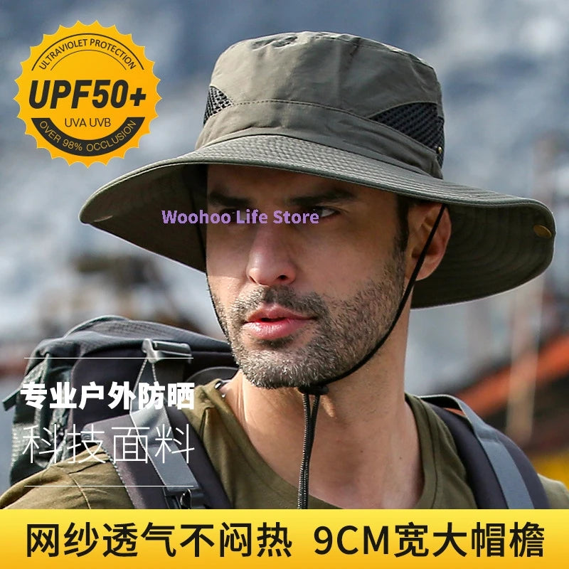 Anti-UV Mesh Wide Brim Outdoor Bucket Hat