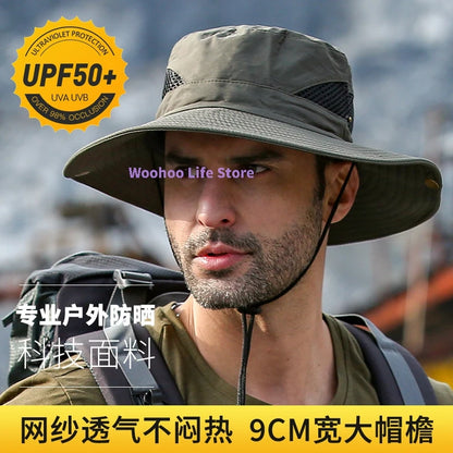 Anti-UV Mesh Wide Brim Outdoor Bucket Hat
