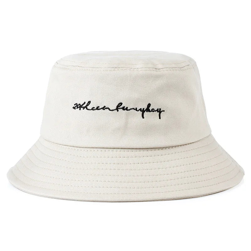 Letter Embroidery Casual Bucket Hat