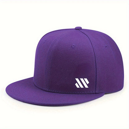 Baseball Hat With White Logo Unisex Adjustable Breathable Flat Brimmed Hat