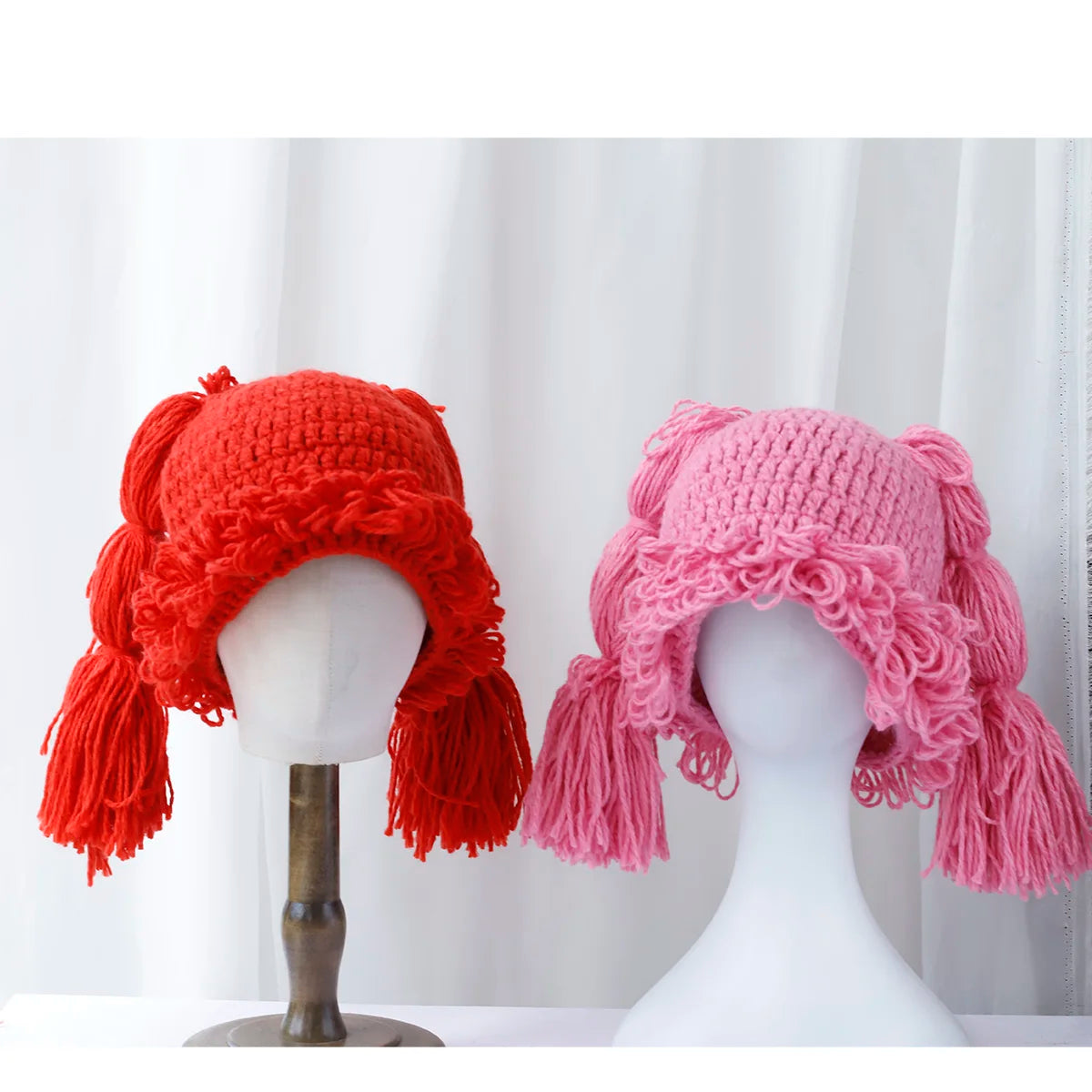 Women Y2K Braided Knitted Pullover Beanie Hat