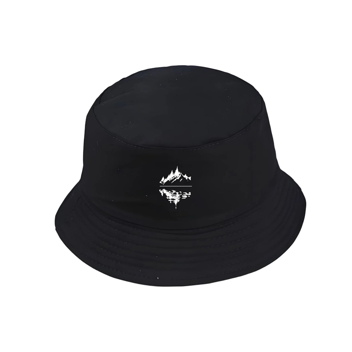 Vintage Mountain Print Cotton Fisherman Bucket Hat