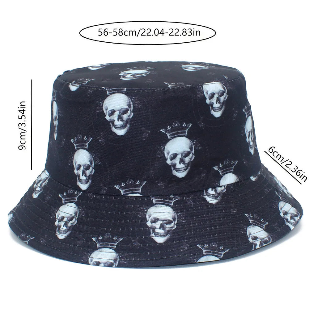 Bucket Hats Double Sided Black Fisherman Hat
