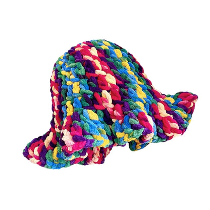 Women Handwoven Flouncing Crochet Bucket Hat