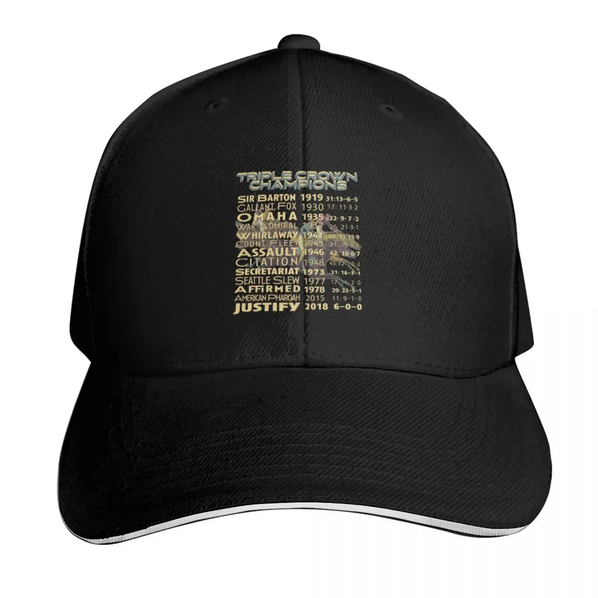 Triple Crown Champions Horse Racing Baseball Cap