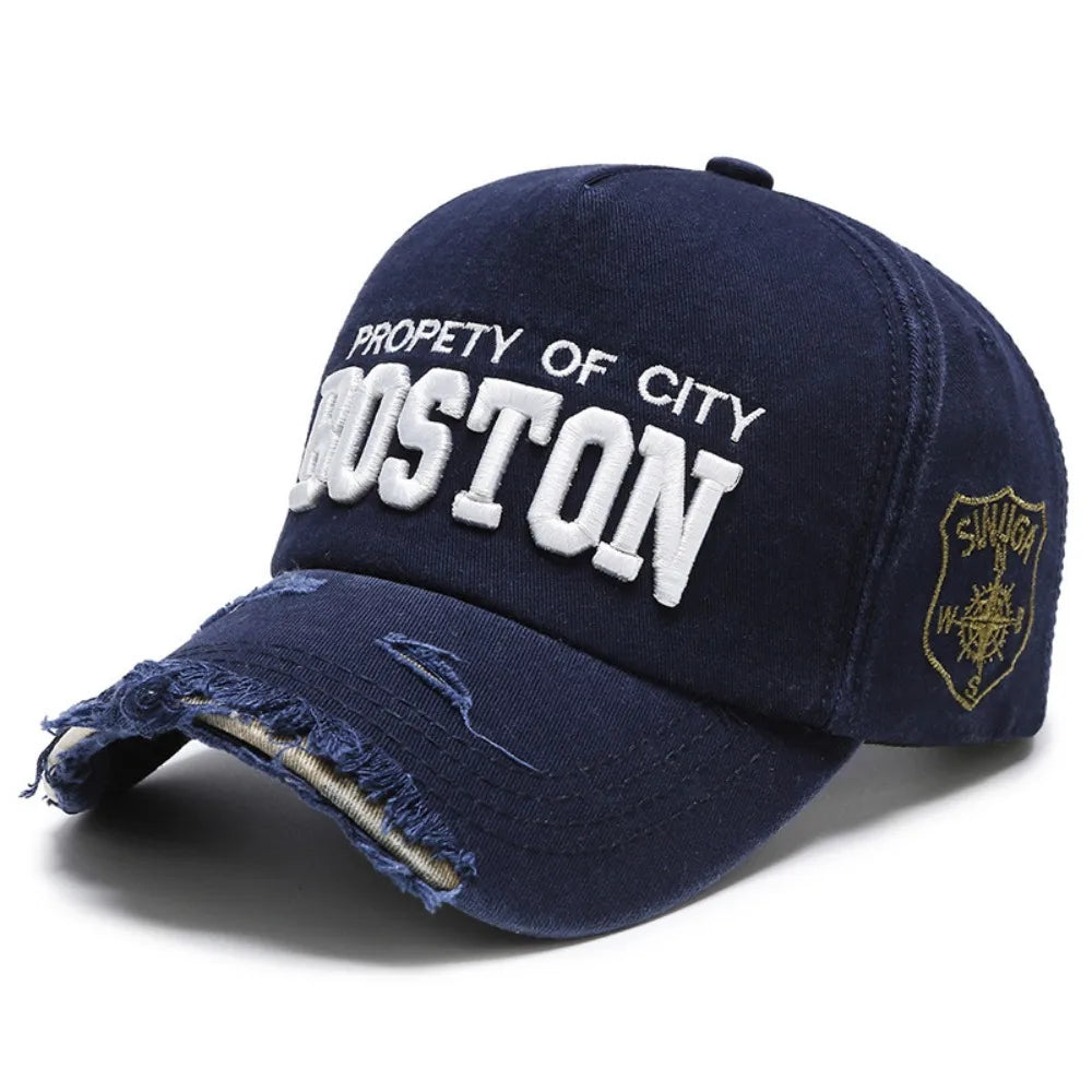 Trendy Worn Cowboy Baseball Cap Embroidery Trucker Cap