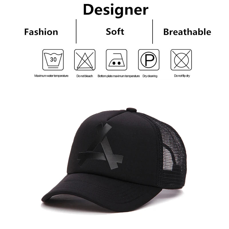 Unisex A Letter Printing Baseball Net Caps Hip Hop Cap