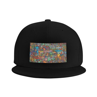 Fashion Cartoon City Snapback Cap