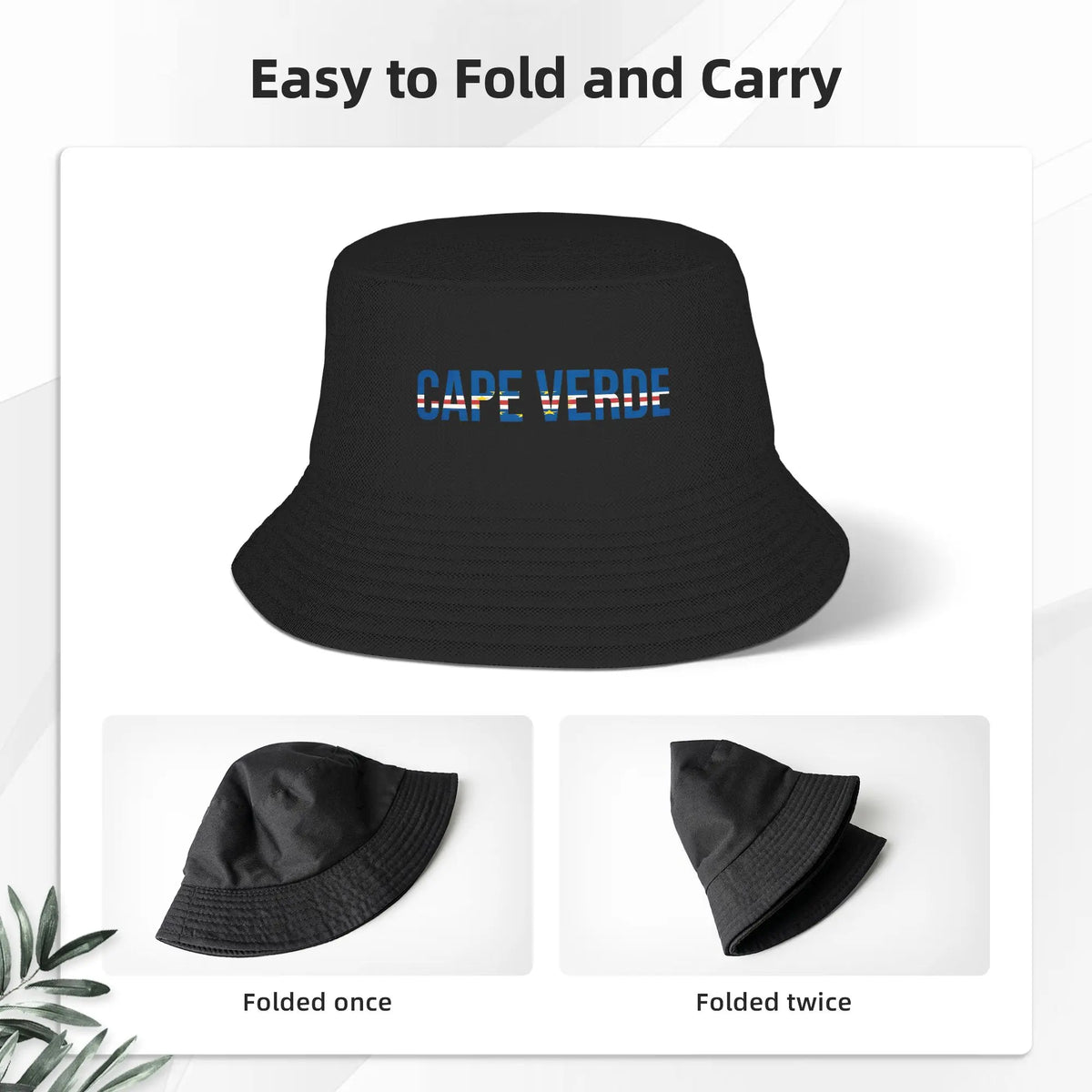 Cape Verde Flag Classic Travel Hiking Bucket Hat