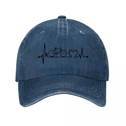 Bicycle Heartbeat Cycling Art Baseball Cap
