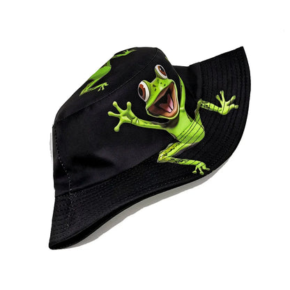 Funny Cartoon Frog Pattern Bucket Hats