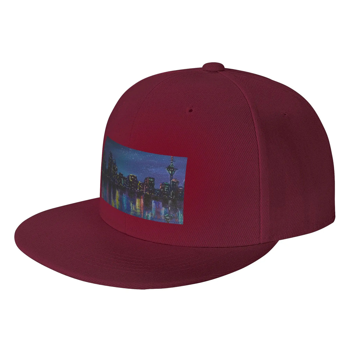 Colourful Cityscape Night Reflection Snapback Cap