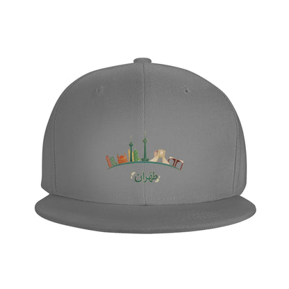 Tehran Vintage Persian Calligraphy Skyline Snapback Cap
