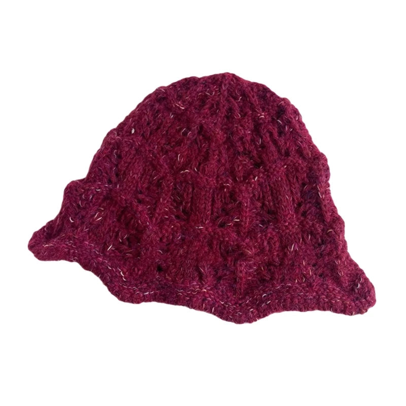 Women Handmade Crochet Wide Brim Fisherman Hat