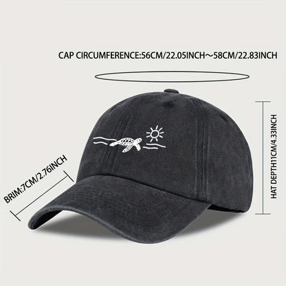 Turtle Sun Print Baseball Cap