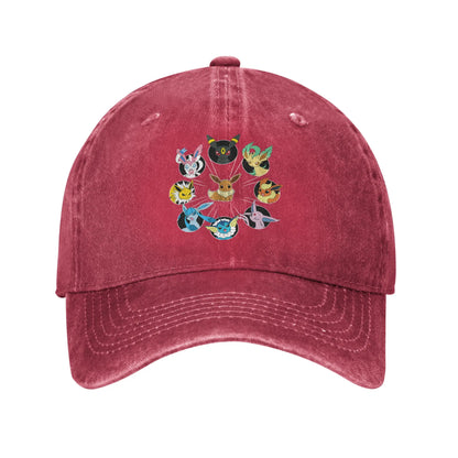 Pokemon Eevee Evolution Circle Casual Baseball Cap