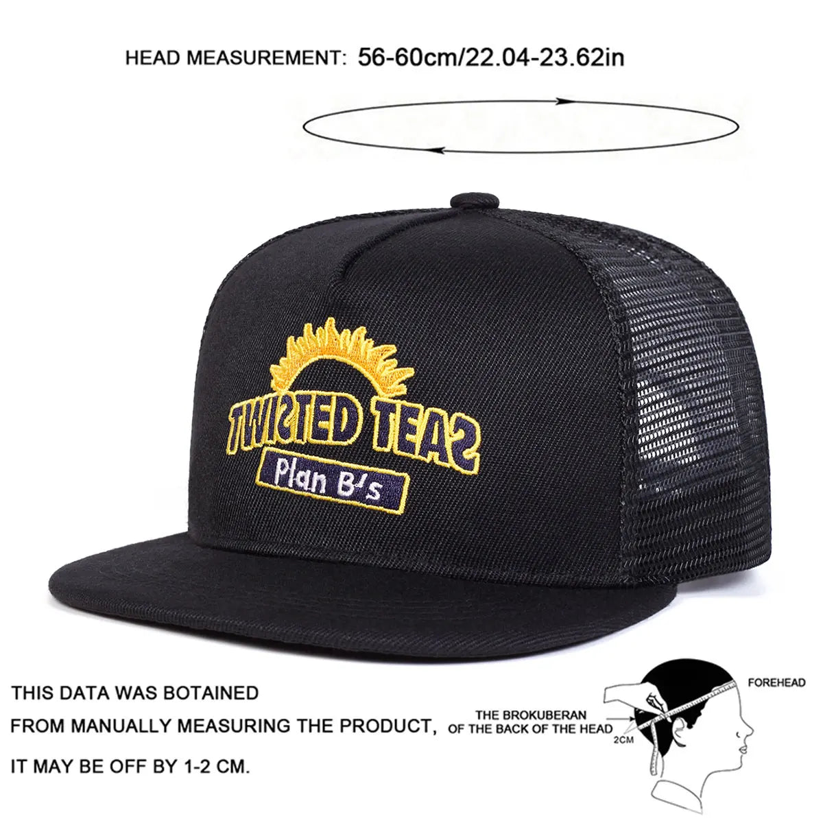 TWISTED TEAS Embroidery Casual Snapback Cap