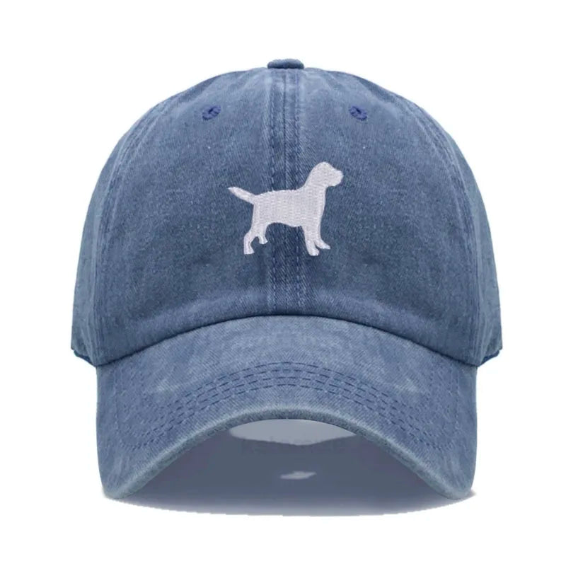 Dog Embroidered Soft Cotton Baseball Cap