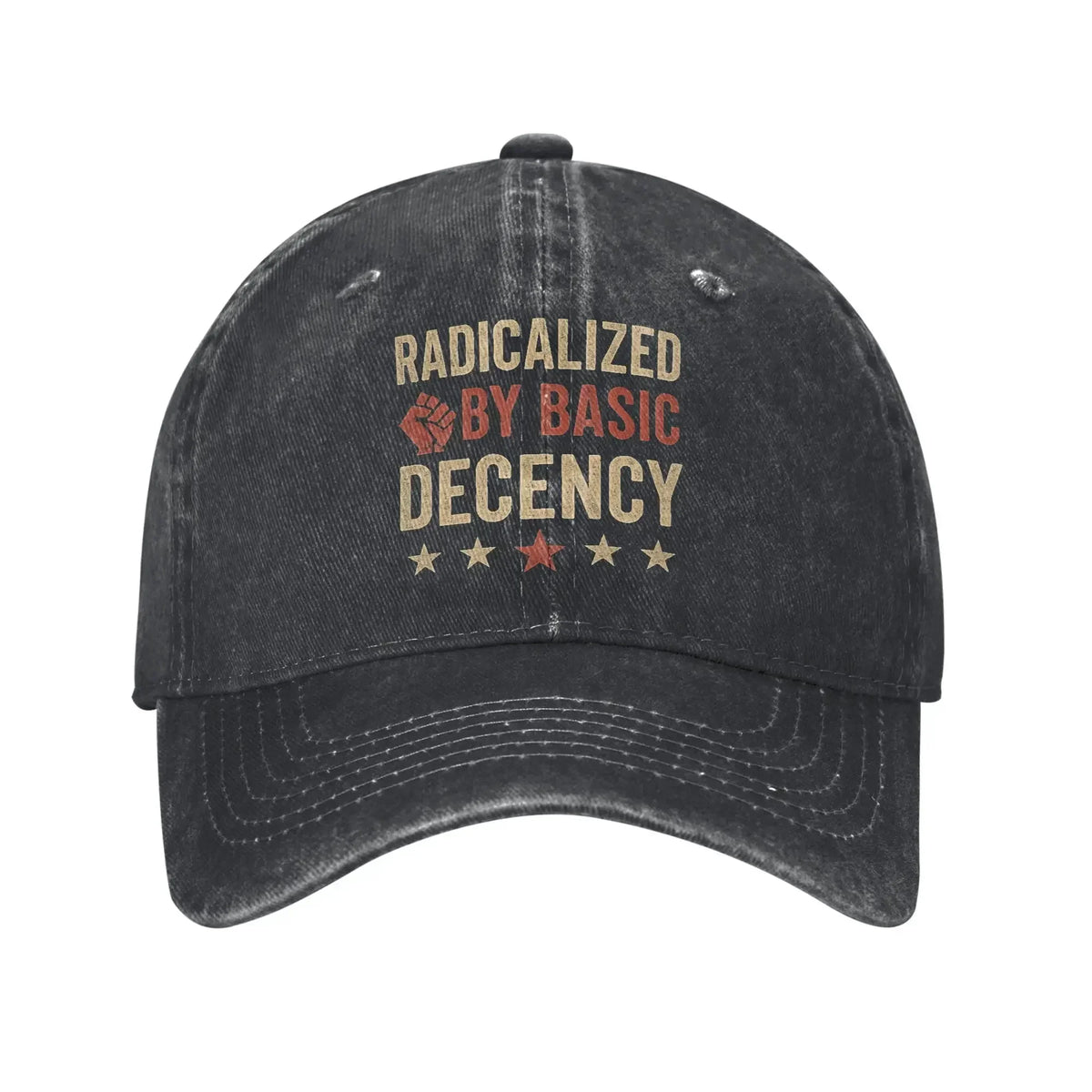 Radicalized By Basic Decency Distressed Washed Baseball Cap