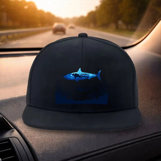 Unisex Shark Diving Snapback Cap