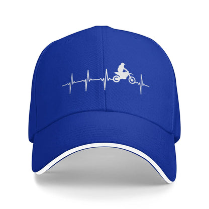 Motocross Heartbeat Vintage Trucker Baseball Cap