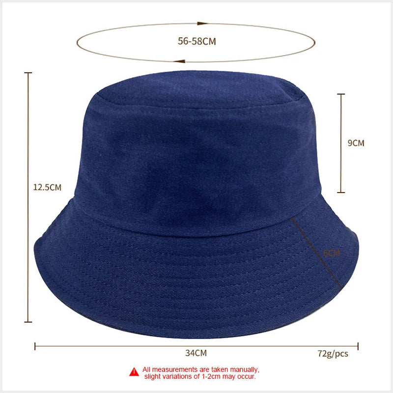 Solid Color Cotton Summer Bucket Hat