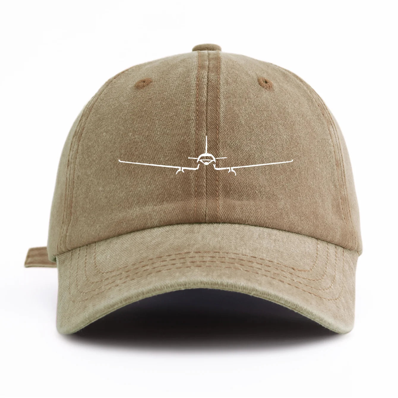 Airplane Print Washed Baseball Cap