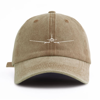 Airplane Print Washed Baseball Cap