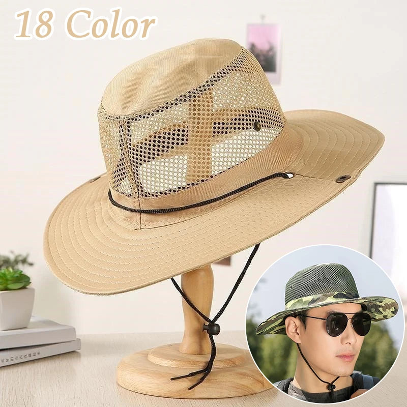 Breathable Mesh Collapsible Outdoor Fishing Bucket Hat