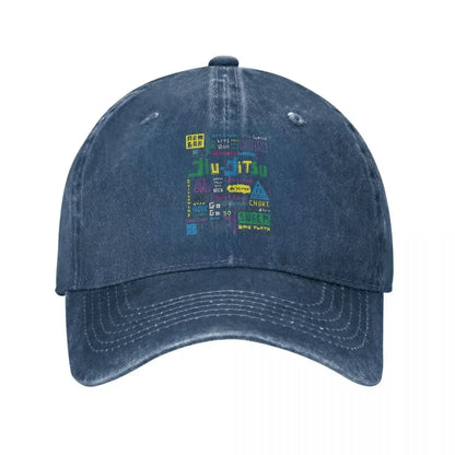 Jiu Jitsu BJJ Distressed Cotton Baseball Cap