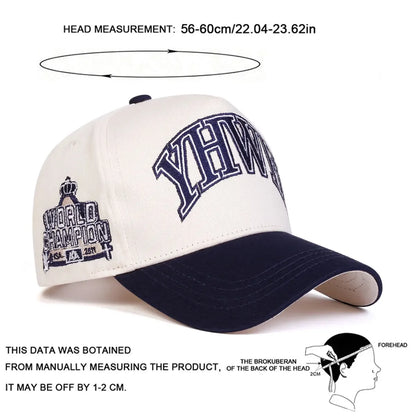 YHWH Letter Embroidered Adjustable Snapback Cap
