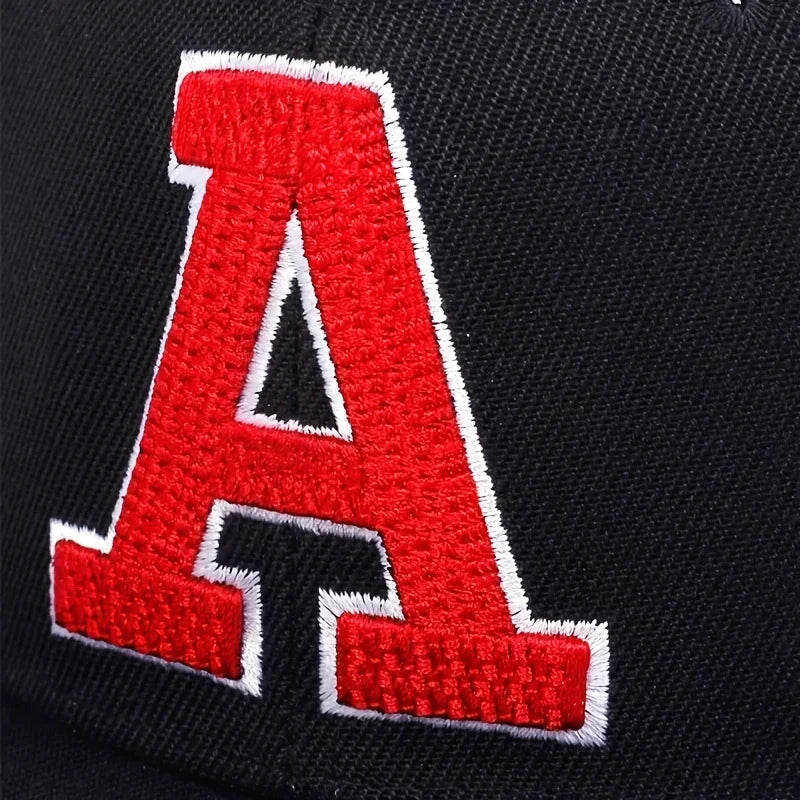 Unisex A Letter Embroidered Hip-Hop Snapback Cap