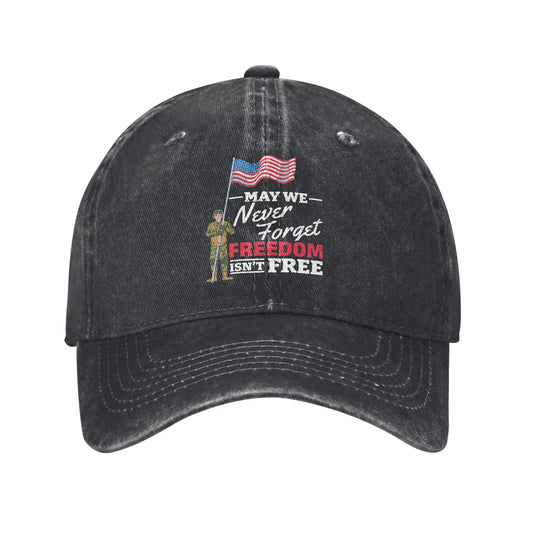 Freedom Isn't Free Memorial Print Baseball Cap