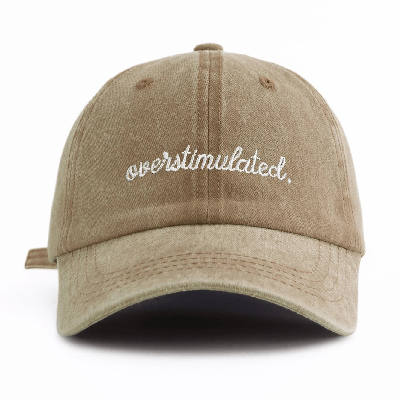 1 Pc Overstimulated Embroidered Washed Baseball Cap