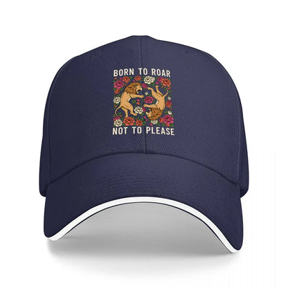 Born To Roar Tiger Flower Baseball Cap