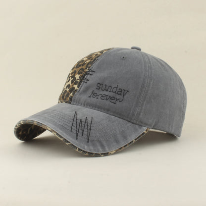 Leopard Patchwork Letter Snapback Baseball Cap