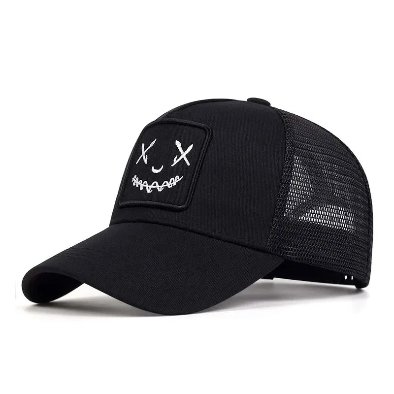 Men Women Smile Face Embroidery Baseball Caps Cotton Adjustable
